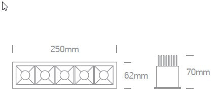 Alpha 5 LED 5x6,5W 3000K 5x550lm 36° IP20 350mA dimm alb