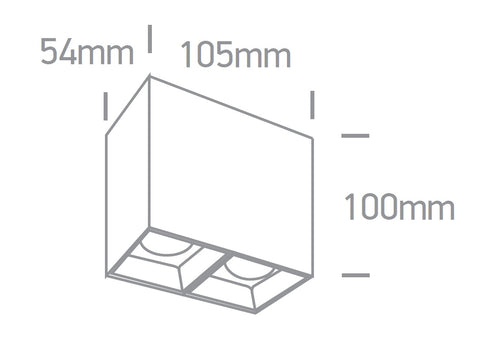 Sienna-II-S 2x7W, 2x550lm, 3000K, 100-240V, IP20, 36°, alb