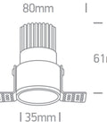 Rea LED 3W, 240lm, 3000K, IP20, 36°, alb