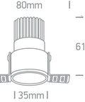 Rea 3W, 240lm, 3000K, IP20, 36°, negru