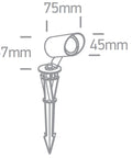 Gill-S LED 3W, 170lm, 3000K, IP67, 36°, negru
