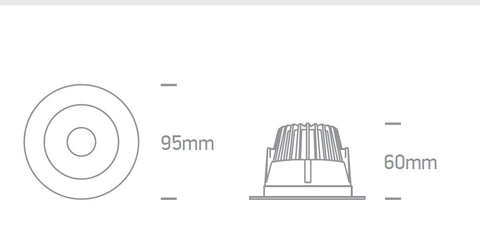 Mewa LED 8W, 560lm, 3000K, 230V, IP20, 60°, alb