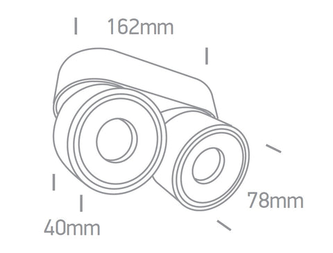 Onda X-2 2x8W, 2x600lm, 3000K, 230V, IP20, 25°, alb
