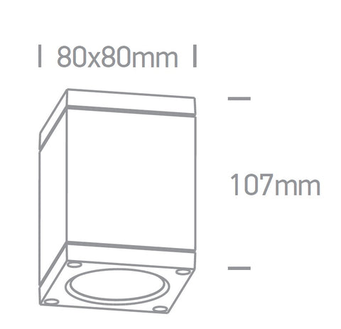 Mario-CL-Q LED 6W, 440lm, 3000K, 100-240V, IP54, 35°,negru