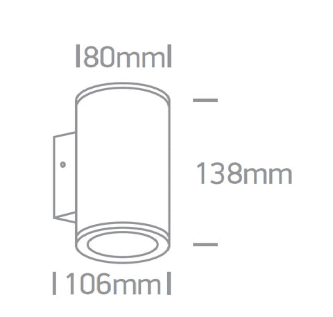 Maria2-WL LED 2x6W, 2x440lm, 3000K, IP54, aluminiu, negru