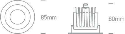 Riesi 12W 1100lm 4000K 700mA Ra90 IP65 dim alb