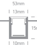 LED trimless profil aluminiu + PC diffuser negru 2m