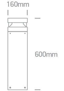 Andros LED 20W 2000lm 830 230V IP65 antracit H-600mm