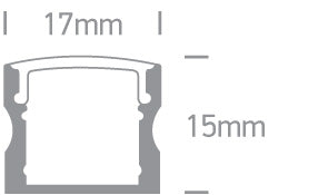 LED profil aparent aluminiu + difuzor PC negru 2m