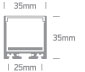 Profil alu + difuzor opal PC, capace, 2 metri, alb