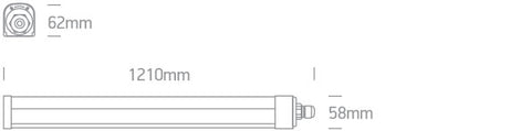 Momos LED 30W 3450lm 840 IP66 IK08 220-240V 1210mm