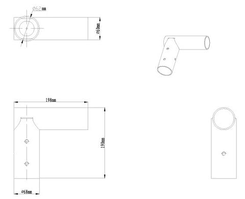 Adaptor 90° pt gama Black LED and City LED