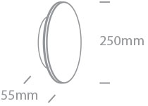 Lugu Led 15W 1100lm 3000K IP65 IK06 230V TRIAC dim negru