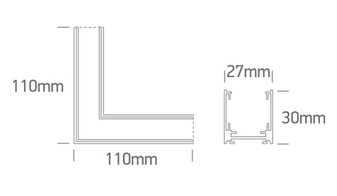 Coltar orizontal pentru seria VIGO MINI, negru