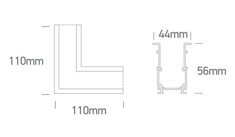 Colț încastrat vertical pentru seria VIGO MIDI, negru