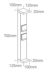 Gard LED 8W 600lm 830 IP65 IK06 230V antracit ,2 prize