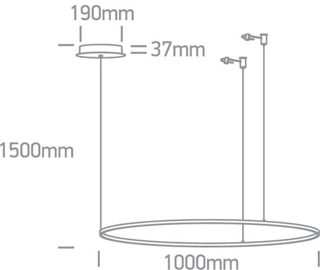 Ringo 1 LED 48W 3550lm 840 Dimm 230V IP20 negru