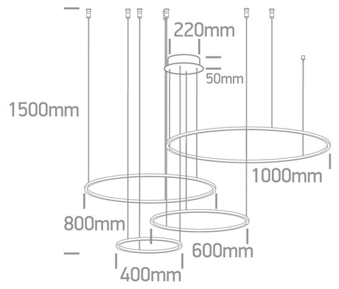 Ringo 4 LED 48W 3550lm 840 Dimm 230V IP20 negru