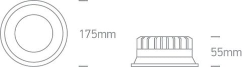Katka Round 22 LED 22W 1900lm CTTV CRI90 230V 100° alb