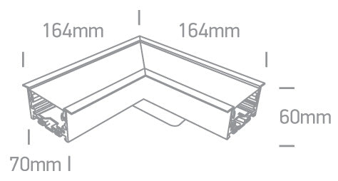 Colț 90° pentru Linear R 20-40W 3K/4K/5K IP20 230V 120° alb