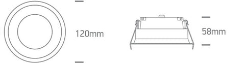 Dano LED 9W 900lm 3K/4K/5K CRI90 IP65 IK07 230V negru