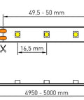 LED Flexstrip 24 UWW IP43, Ra90+,380lm/m, 5W/m L=5m, 12VDC