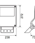 FORCA LED Mini 67W 7700lm 3000K IP65 25° simetric gri