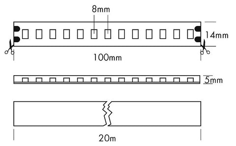 Flex Strip IP65 Xtend Mono 940 48VDC 15W/m 1400lm/m, 20m
