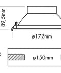 Downlight Actor S 14/19W 830/840 131lm/W, IP54, Ø-172mm, WH