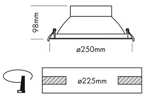 Downlight Actor XL 15/21W 830/840 133lm/W, IP54, Ø-250mm, WH