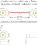 LED module ensures Twin 12 HW (Halogen white) IP65 CRI 90+