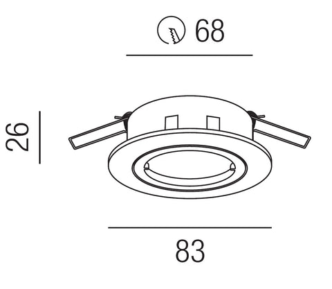 MY68 Round, MR16, IP20, adjustable, negru
