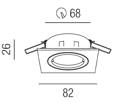 MY68 Square, MR16, IP20, reglabil, negru