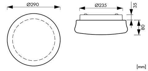 Rana 15W, 1500lm, 3000K, IP44, alb