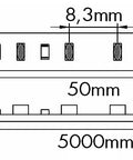 Bandă flexibilă 9,6W 1000lm/m 4000K Ra>90, 24V, 5M