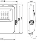 Capri LED Basic 30W 3600lm 4000K simetric IP65 negru