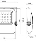 Capri LED Basic 50W 6000lm 3000K simetric IP65 negru
