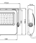 Capri LED Basic 50W 5500lm 3000K asimetric IP65 negru