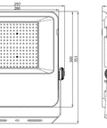 CAPRI LED Basic 150W 16500lm 3000K asimetric IP65 negru