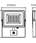 VT-30-S 30W 2400lm 4000K 230V IP65 negru senzor