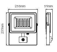 VT-30-S 30W 2400lm 4000K 230V IP65 negru senzor