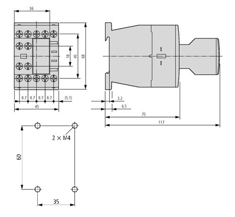 Contactor ALEA II 4kW/400V, 1 NÎ, bobina la 24Vca