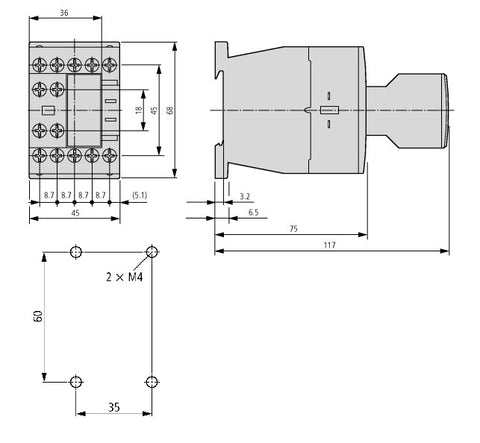 Contactor ALEA II 5,5kW/400V, 1 NÎ, bobina la 24Vca