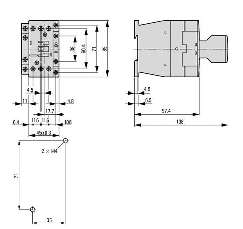 Contactor ALEA II 15kW/400V, 1 NÎ, bobina la 24Vca