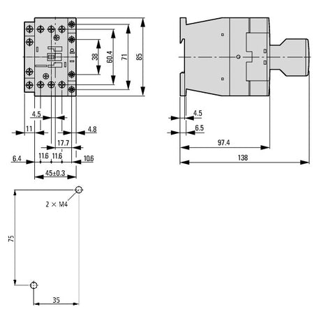 Contactor ALEA II 18,5kW/400V, 1 ND, bobina la 230Vca