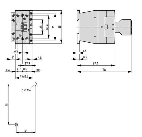 Contactor ALEA II 18,5kW/400V, 1 NÎ, bobina la 24Vca