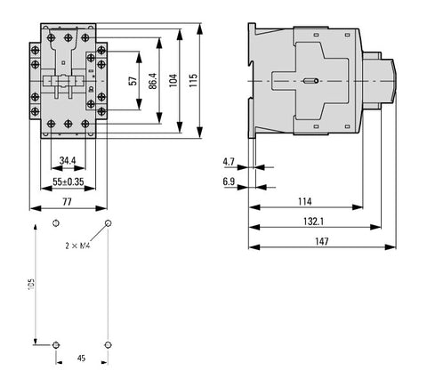 Contactor ALEA II 22kW/400V, bobina la 110Vca