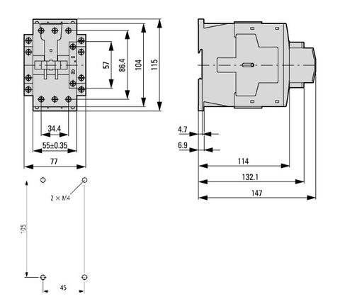 Contactor ALEA II 22kW/400V, bobina la 24Vcc