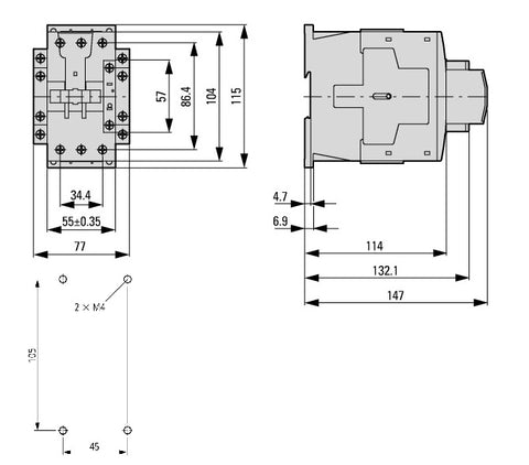Contactor ALEA II 30kW/400V, bobina la 110Vca