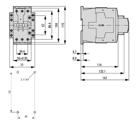 Contactor ALEA II 30kW/400V, bobina la 24Vcc